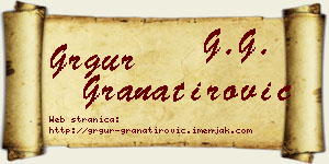 Grgur Granatirović vizit kartica